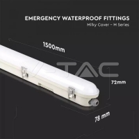 LED Влагозащитено Тяло M-Серия 1200мм 36W 6400K Мат Стоманен Клип 120LM/W Промишлени линейни LED тела