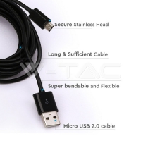 Micro USB Кабел 3M Черен Микро USB Кабели
