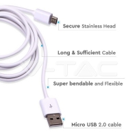 Micro USB Кабел 3M Бял Микро USB Кабели