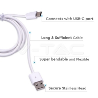Type C USB Кабел 1.5M Бял Микро USB Кабели