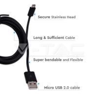Micro USB Кабел 1.5M Черен Микро USB Кабели
