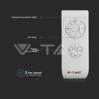 65W LED Сиво Тяло/Вентилатор Дистанционно 3 Перки Черни Интериорни вентилатори