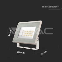 10W LED Прожектор Бяло Тяло 4000K 10W LED Прожектор Бяло Тяло 4000K LED екстериорно осветление