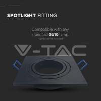 1*GU10 Корпус Луна Квадрат Черна 1*GU10 Корпус Луна Квадрат Черна Декоративни LED луни