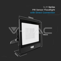 30W LED Прожектор PIR Сензор SAMSUNG ЧИП Черно Тяло 6400К LED екстериорно осветление