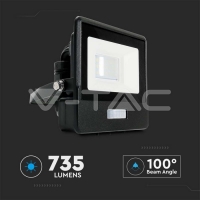 10W LED Прожектор PIR Сензор SAMSUNG ЧИП Черно Тяло 4000К LED екстериорно осветление