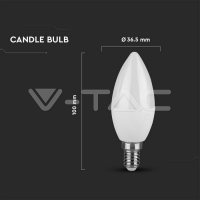 LED Крушка SAMSUNG Чип 5.5W E14 C37 Кендъл Димиращ 4000K LED крушки Е14