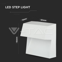 3W LED Осветление За Стъпала Бяло Тяло Квадрат 4000К LED осветление за стъпала