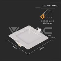3W LED Premium Панел - Квадрат 3000K LED панели за скрит монтаж