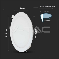 30W LED Premium Панел Кръг 6400K LED панели за скрит монтаж