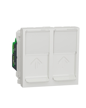 Двойна розетка RJ45, кат. 5 UTP, 2 модула NEW UNICA контакти и ключове