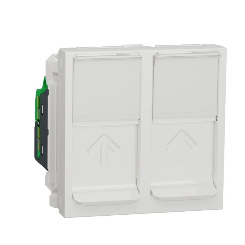Двойна розетка RJ45, кат. 5 UTP, 2 модула NEW UNICA контакти и ключове