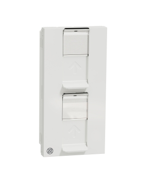 RJ45 капак, 1 модул 2XKeystone/Systimax, бял NEW UNICA контакти и ключове