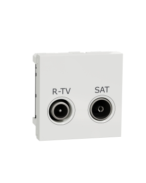 Розетка R-TV SAT, 2 модула NEW UNICA контакти и ключове