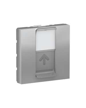 капак за RJ45 Keystone/Systimax 2 модула, алуминий NEW UNICA контакти и ключове