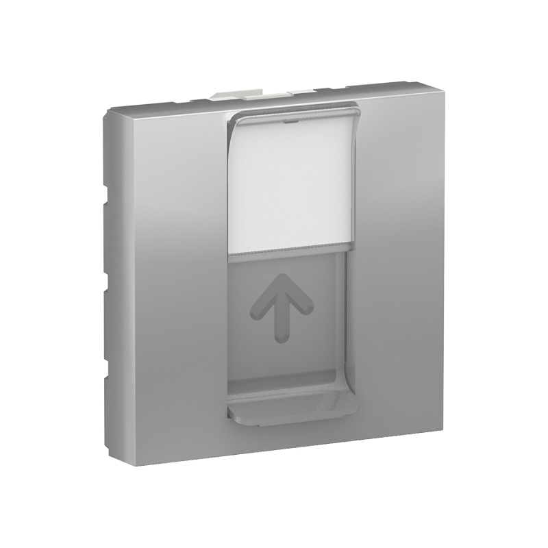 капак за RJ45 Keystone/Systimax 2 модула, алуминий NEW UNICA контакти и ключове