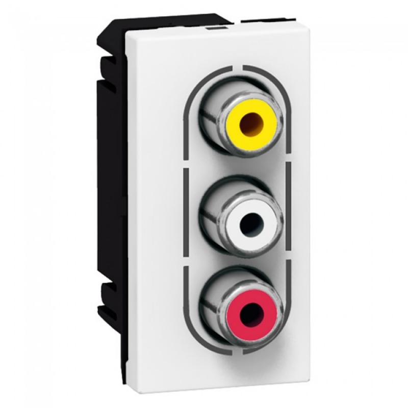 L078754 PRMOS СТЕРЕО АУДИО И ВИДЕО 3 RCA Mosaic Legrand