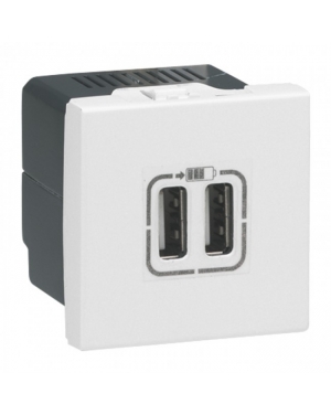 PRMOS USB ДВОЙНО ЗАРЯДНО A+C 5V 3.0A 15W 2М БЯЛО Mosaic Legrand