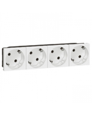 L077254 PRMOS КОНТАКТ ШУКО 4Х2P+E 45О БЯЛ Mosaic Legrand