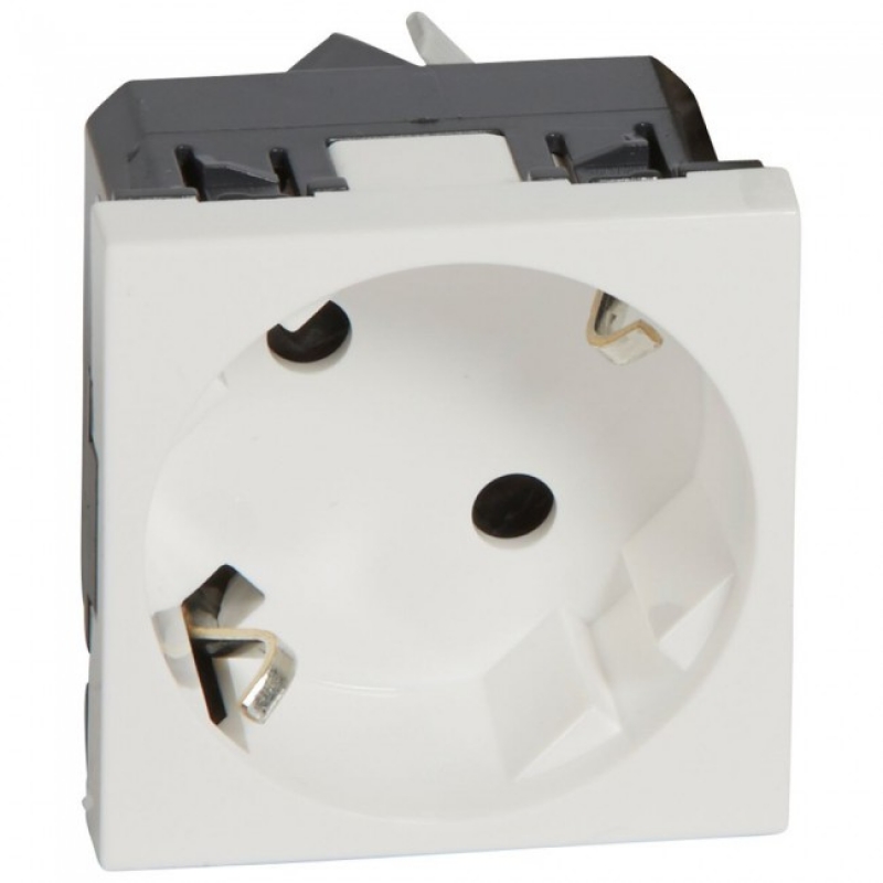 L077245 PRMOS КОНТАКТ ШУКО 2P+E 45О (2M) БЯЛ Mosaic Legrand