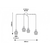 3540 Belano, пендел, E27 4x MAX 40W,черно 3540 Belano, пендел, E27 4x MAX 40W,черно LED осветление