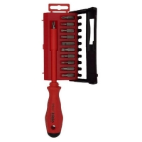 Комплект отвертки FELO 1000V E-Pro 11+1 pcs (1 x ) 518: 1/4” x 105 (4 x ) 020: 3,0 x 0,5 / 4,0 x 0,8 / 5,5 x 1