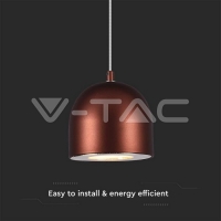 8.5W LED Висяща Лампа Φ100 Регулируемо Въже Touch On/Off Кафяво Тяло 3000K Висящи декоративни лампи