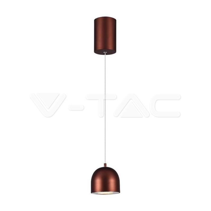 8.5W LED Висяща Лампа Φ100 Регулируемо Въже Touch On/Off Кафяво Тяло 3000K Висящи декоративни лампи