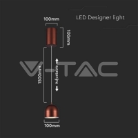8.5W LED Висяща Лампа Φ100 Регулируемо Въже Touch On/Off Кафяво Тяло 3000K Висящи декоративни лампи