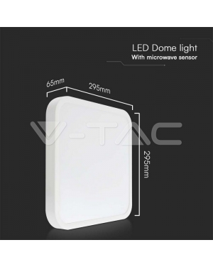 18W LED Плафон Квадрат Бяла Рамка 4000К IP44 LED плафони без сензори