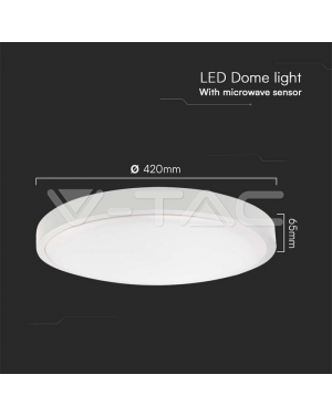 30W LED Плафон Кръг Бяла Рамка 6400К IP44 LED плафони без сензори