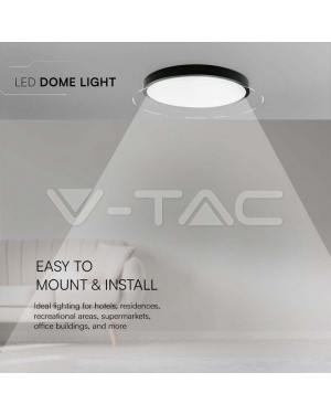 18W LED Плафон Кръг Черна Рамка 4000К IP44 LED плафони без сензори