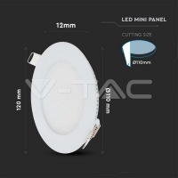 6W LED Premium Панел Кръг 6400K LED панели за скрит монтаж