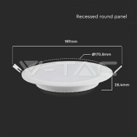 12W LED Backlit Панел Кръг 3000К LED панели за скрит монтаж