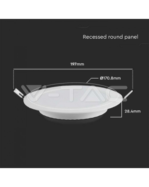 12W LED Backlit Панел Кръг 4000К LED панели за скрит монтаж