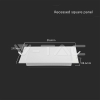 24W LED Premium Панел Квадрат 3000K LED панели за скрит монтаж