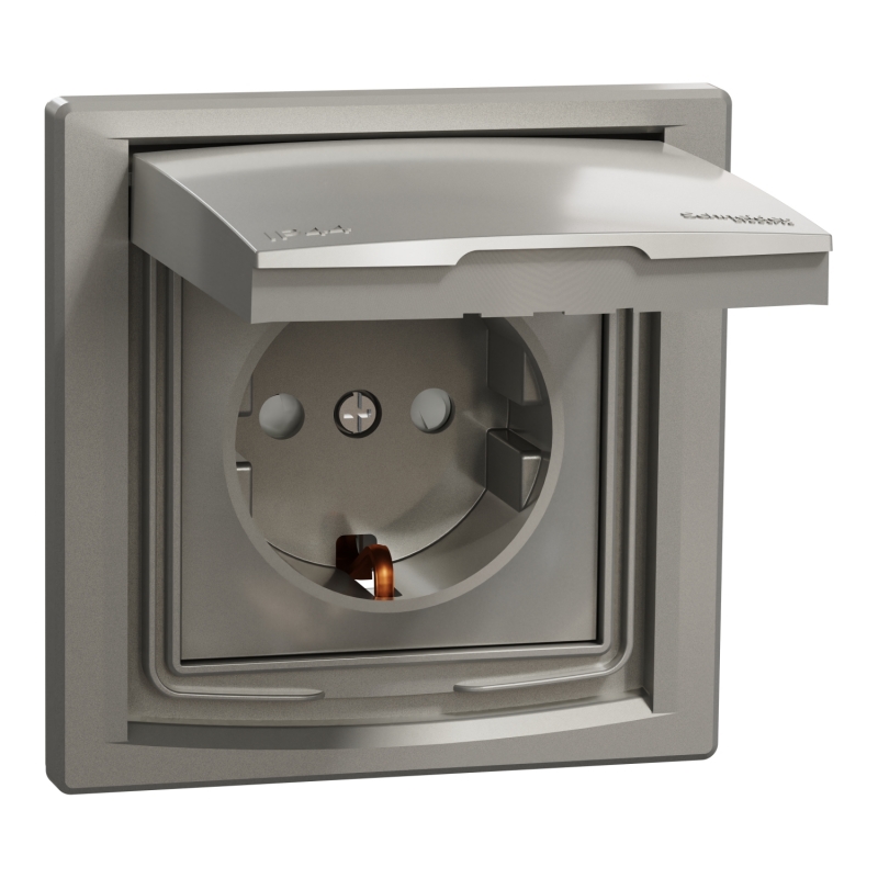 Kонтакт шуко със защита, 16A IP44, бронз Kонтакт шуко със защита, 16A IP44, бронз ASFORA контакти и ключове