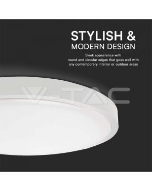 24W LED Плафон Кръг Бяла Рамка 6400К IP44 LED плафони без сензори