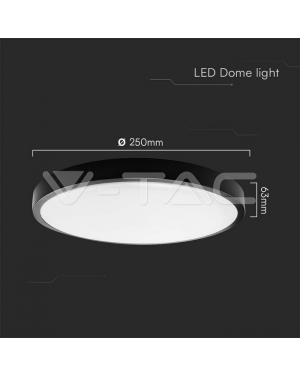 24W LED Плафон Кръг Черна Рамка 4000К IP44 LED плафони без сензори