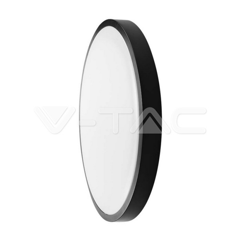 24W LED Плафон Кръг Черна Рамка 4000К IP44 LED плафони без сензори