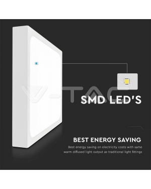 24W LED Плафон Квадрат Микровълнов Сензор Бяла Рамка 4000К IP44 LED плафони със сензори