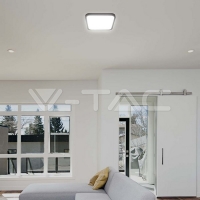 48W LED Плафон Квадрат Черна Рамка 3000К IP44 48W LED Плафон Квадрат Черна Рамка 3000К IP44 LED плафони без сензори