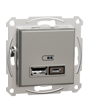 USB зарядно 2,4A A+C, бронз ASFORA контакти и ключове