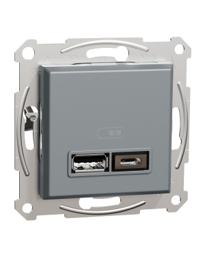 USB зарядно 2,4A A+C, стомана ASFORA контакти и ключове