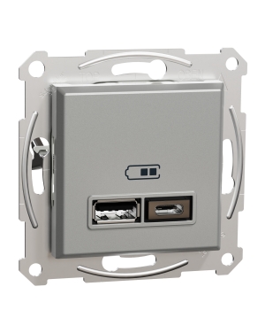 USB зарядно 2,4A A+C, алуминий ASFORA контакти и ключове