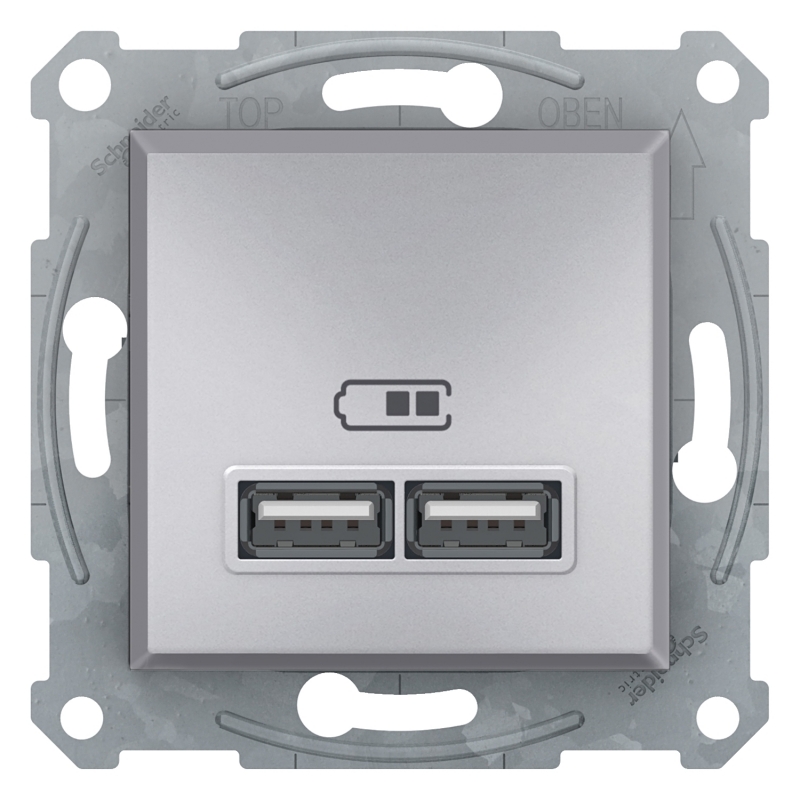 USB зарядно, 2.1А, алуминий USB зарядно, 2.1А, алуминий ASFORA контакти и ключове