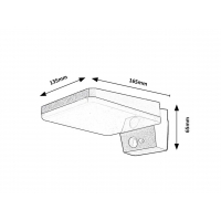 Lasset, външен соларен аплик, LED4,4W, L13,5cm Фасадно LED осветление