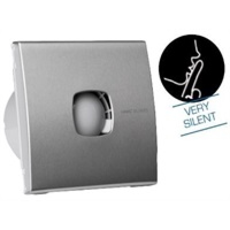 Вентилатор SILENTIS10 LOW NOISE ф100мм, цвят Инокс, 90м3/ч,12W, 30dB комплект с клапа CATA Вентилатори за баня