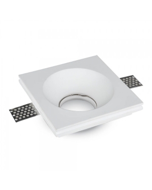 GU10 Гипсова Отливка Квадрат Плитка 120х120 Бял Декоративни LED луни