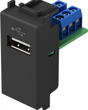 Розетка USB за пренос на данни 1M TEM MODUL Черен Мат TEM MODUL механизми